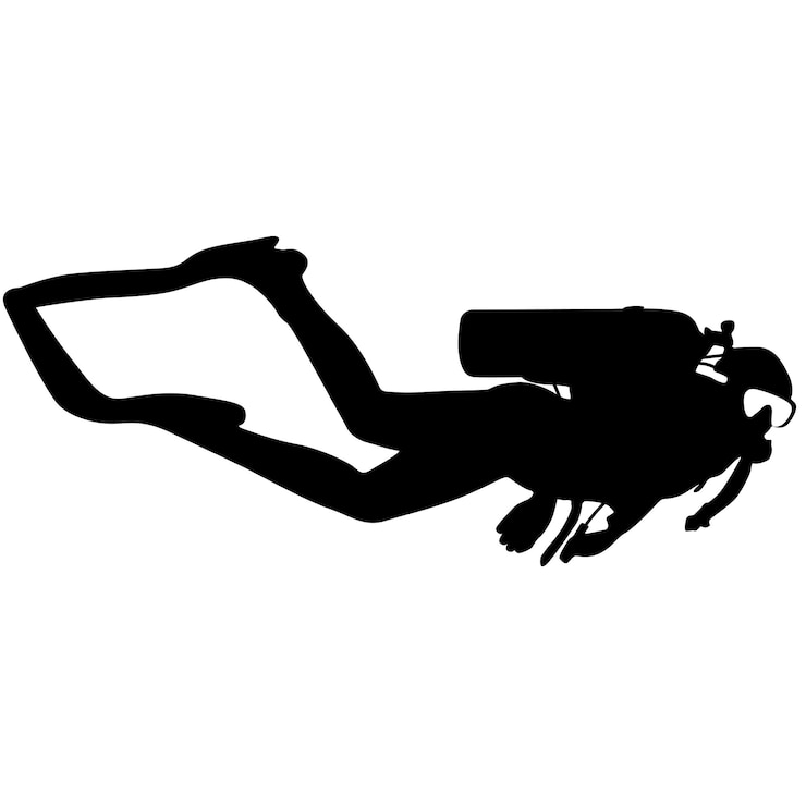 Vettore silhouette nera subacquei illustrazione vettoriale
