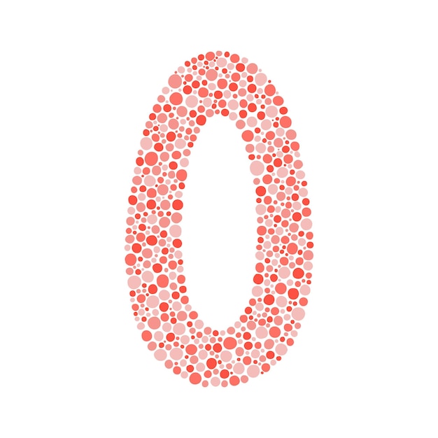 Silhouette numero zero decorata con punti rossi