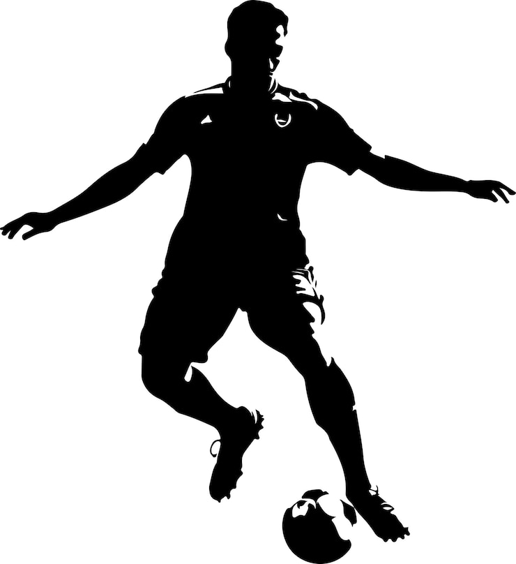 Vettore silhouette outdoor paesaggio calcio ritratto sport vettore silhouette colore nero