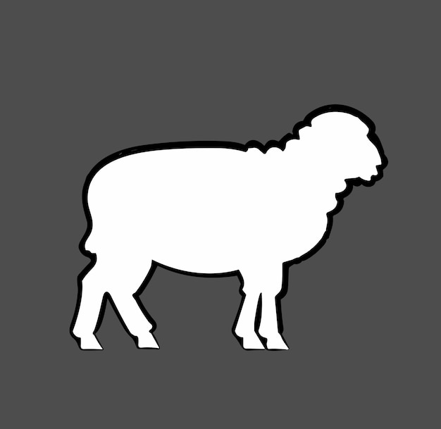 Silhouette simbolica che offre una pecora