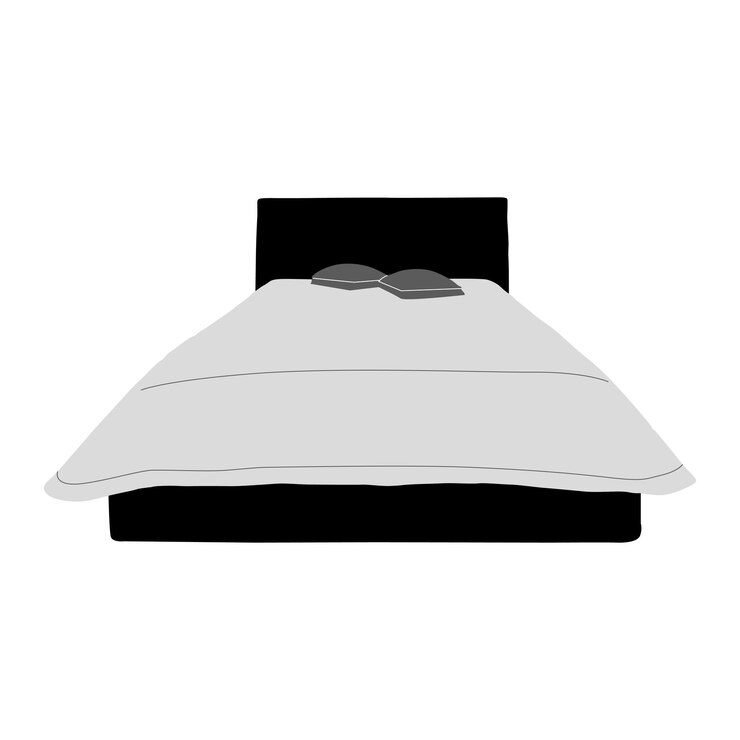 Vettore silhouette un bel disegno di letto