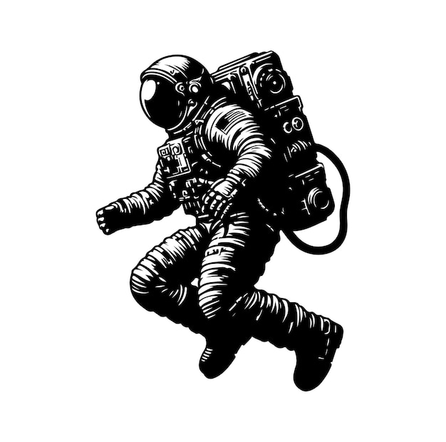 Silhouette vettoriale dell'astronauta