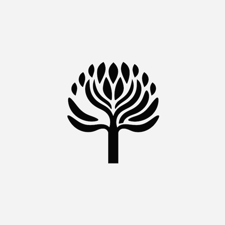 Vettore silhouette vettoriale libera simbolo dell'albero logo icona favicon immagine