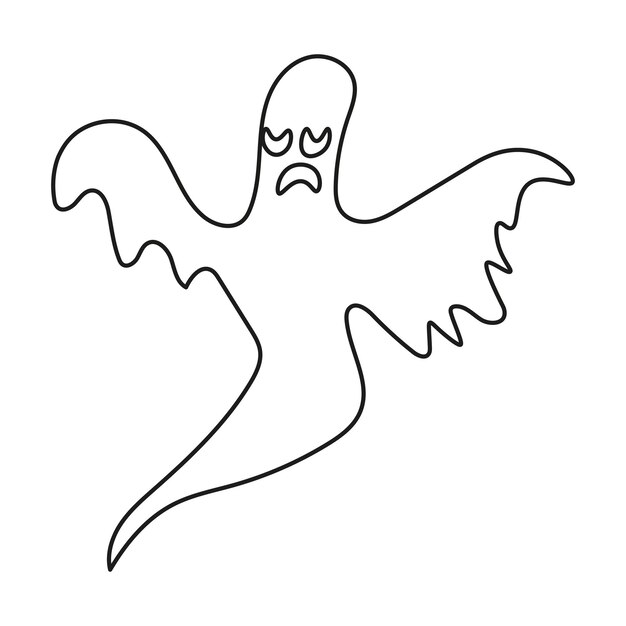 Siluetta del fronte del fantasma di Halloween in stile astratto