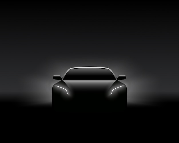 Siluetta dell'automobile di Front View Dark Concept