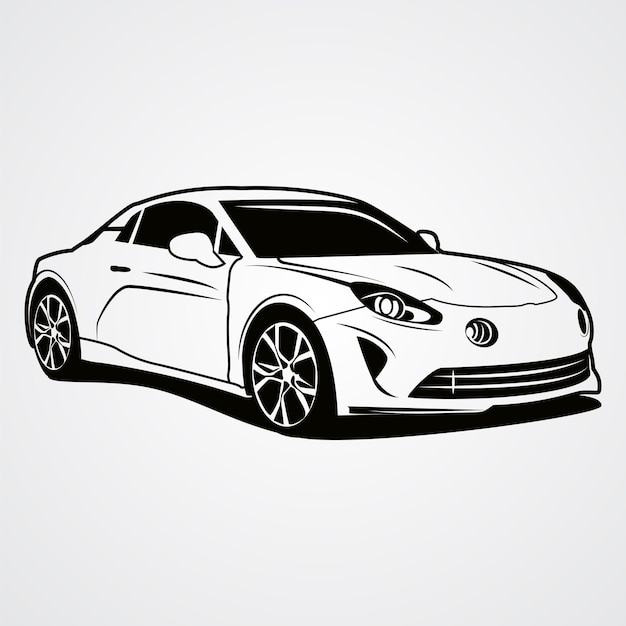 Siluetta dell'automobile sportiva di vettore di Alpine A110
