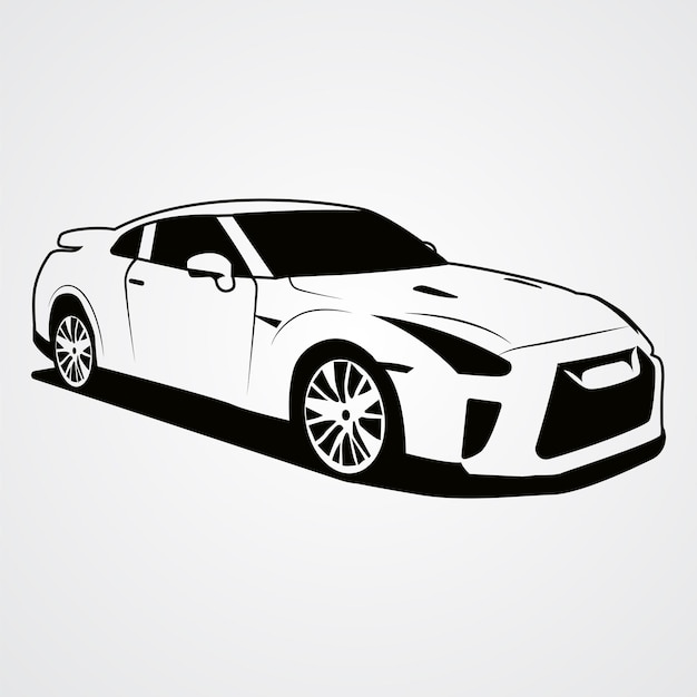Siluetta dell'automobile sportiva di vettore di Nissan GTR