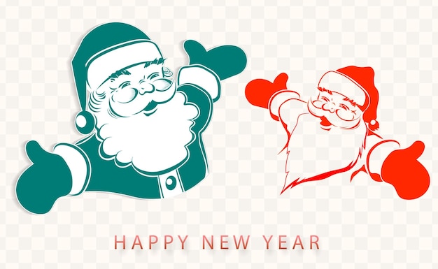 Siluetta di Natale isolata di Babbo Natale con le braccia tese