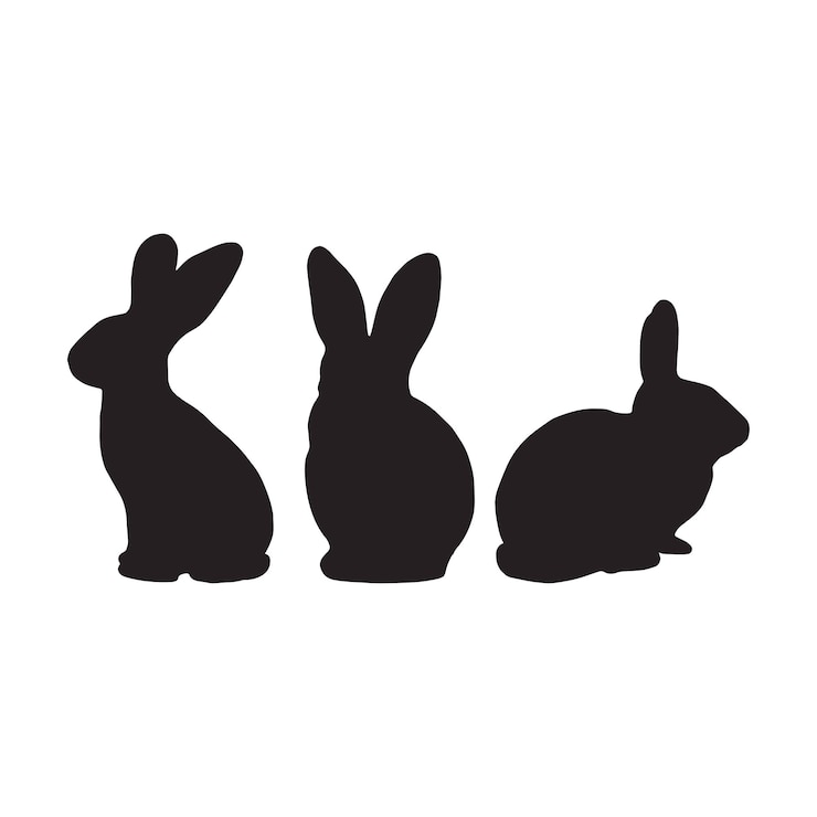 Siluetta di vettore dei coniglietti di conigli Buona Pasqua