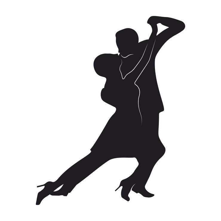 Siluette dei ballerini di tango