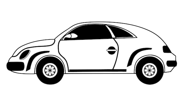 Siluette dei vettori di arte della linea dei veicoli dell'automobile