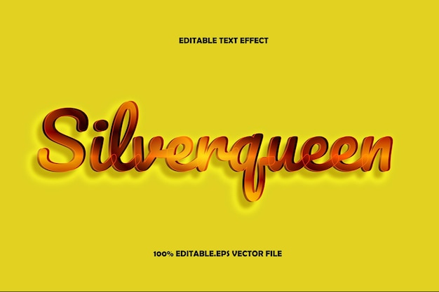 Silver Queen Effetto di testo modificabile 3D Emboss Gradient Style