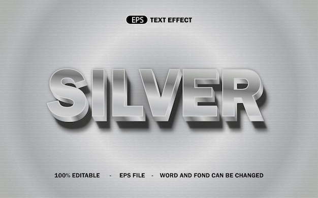 SILVER TEXT EFFECT EPS EDITABLE (Testo in argento)