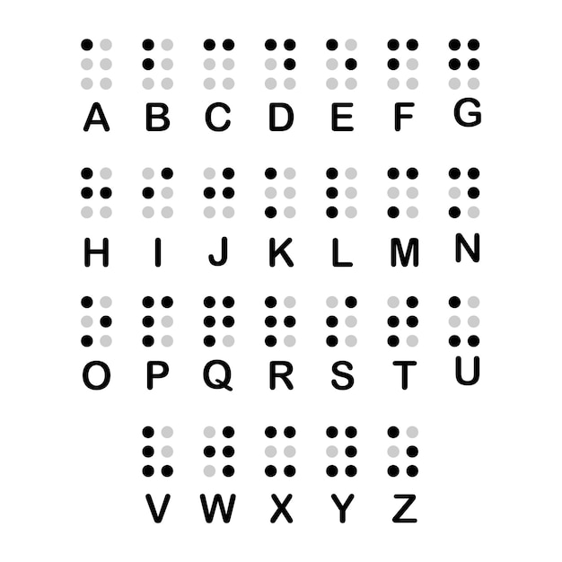 Simboli del sistema di scrittura per la Giornata mondiale del Braille per i non vedenti