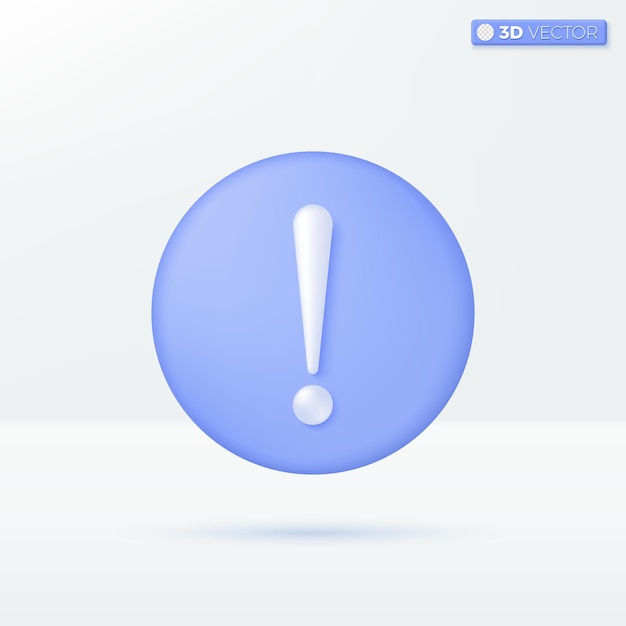 Simboli dell'icona del punto esclamativo avviso avviso attenzione sicurezza pericolo concetto di attenzione 3D vettore isolato illustrazione design Cartoon pastello stile minimale è possibile utilizzare per la progettazione ux ui stampa annuncio
