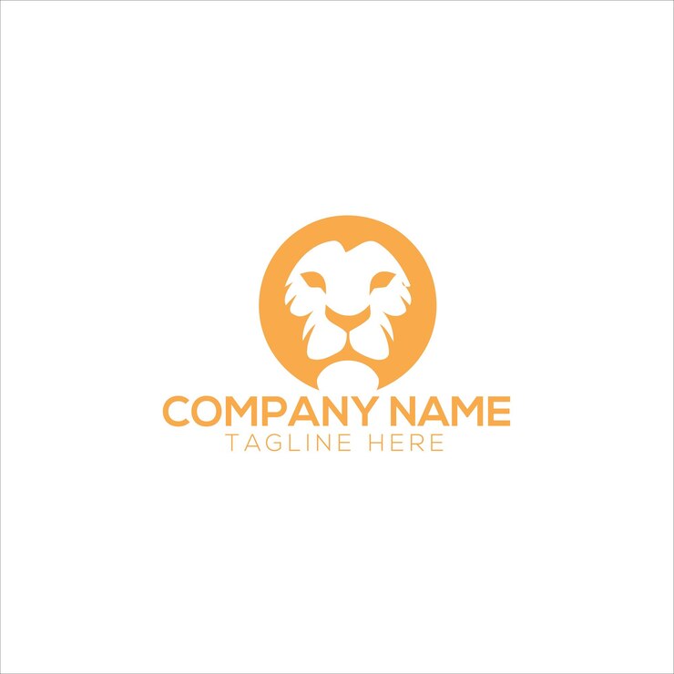 Vettore simboli della corona del re leone logo dell'animale leo d'oro elegante