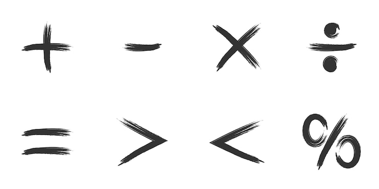 Vettore simboli matematici disegnati a mano illustrazione vettoriale