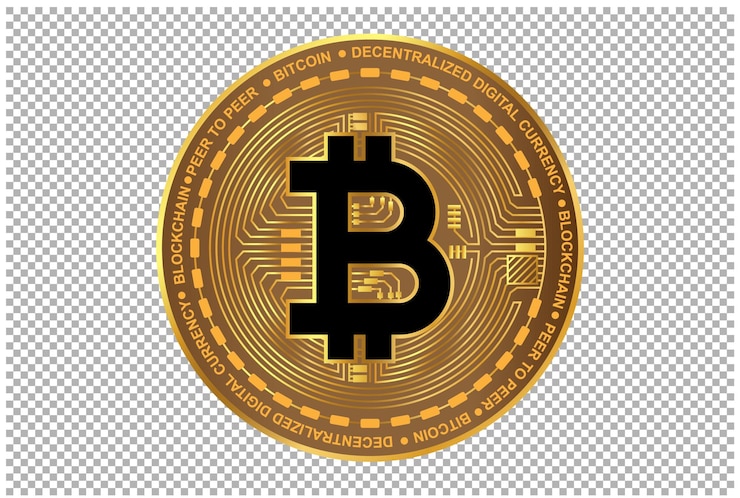 Vettore simbolo bitcoin cryptocurrency vector bitcoin isolato su sfondo trasparente crittografia realistica
