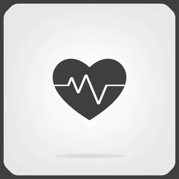 Simbolo del cuore Illustrazione vettoriale su sfondo grigio Eps 10