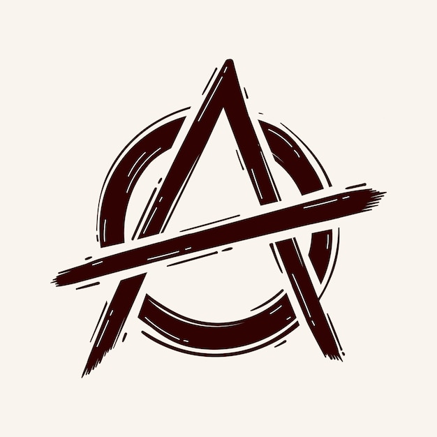 Simbolo del movimento anarchico design piatto