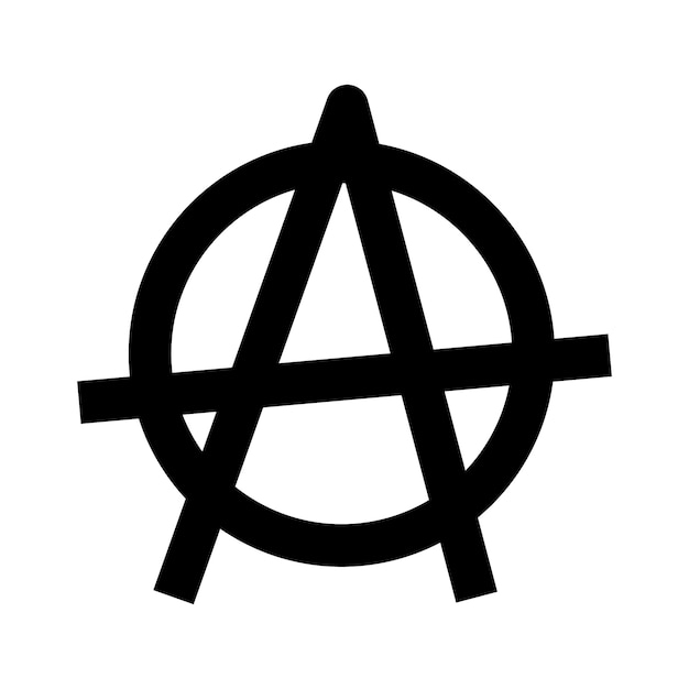Simbolo del movimento anarchico design piatto