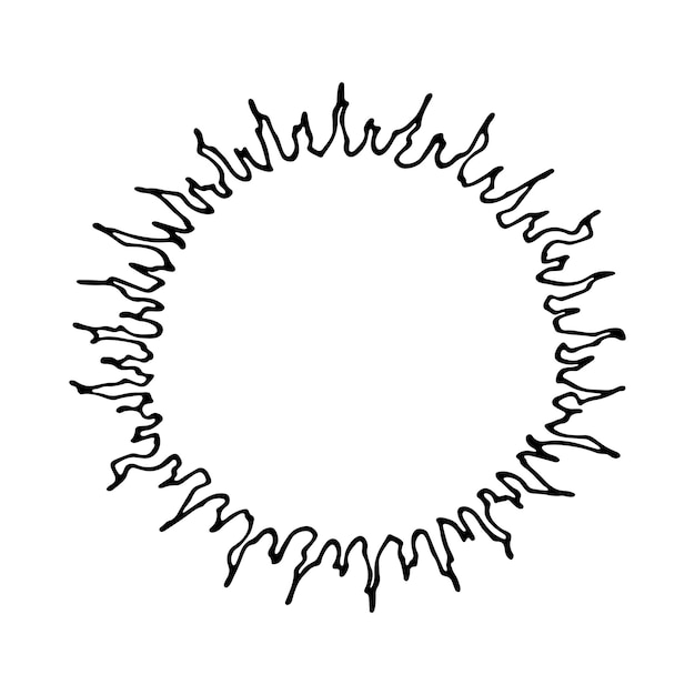 Simbolo del sole astratto disegnato a mano Doodle estivo Singolo elemento vettoriale per il design