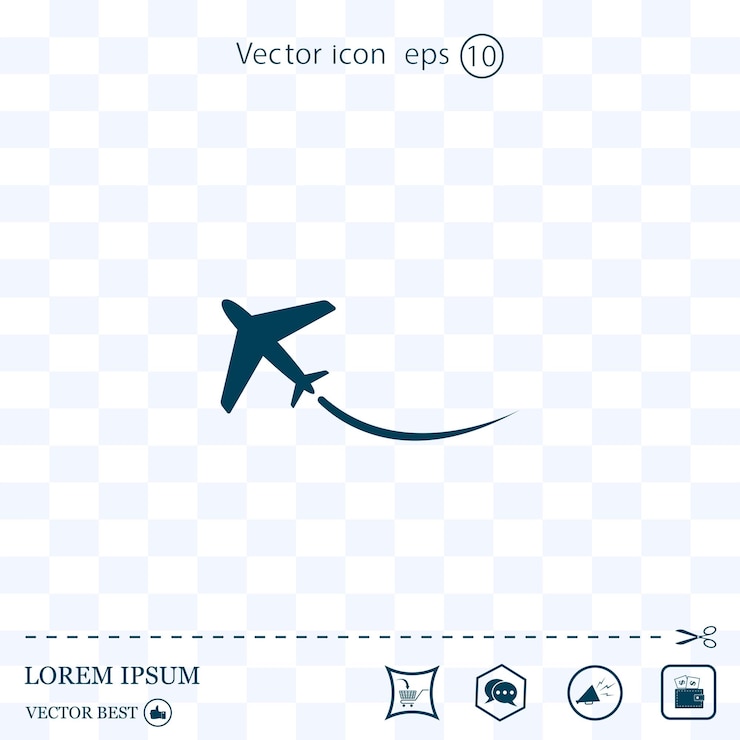 Vettore simbolo del vettore del programma aereo su uno sfondo chiaro eps 10