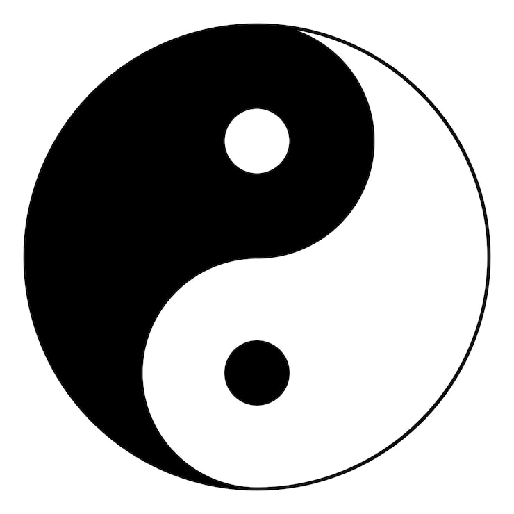 Vettore simbolo dell'icona yin yang illustrazione vettoriale