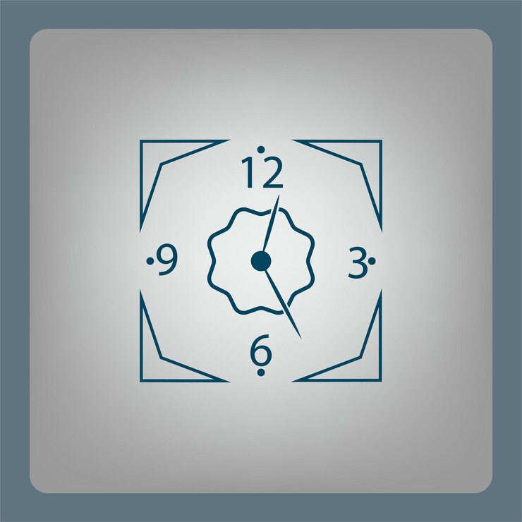Vettore simbolo dell'orologio illustrazione vettoriale su sfondo grigio eps 10