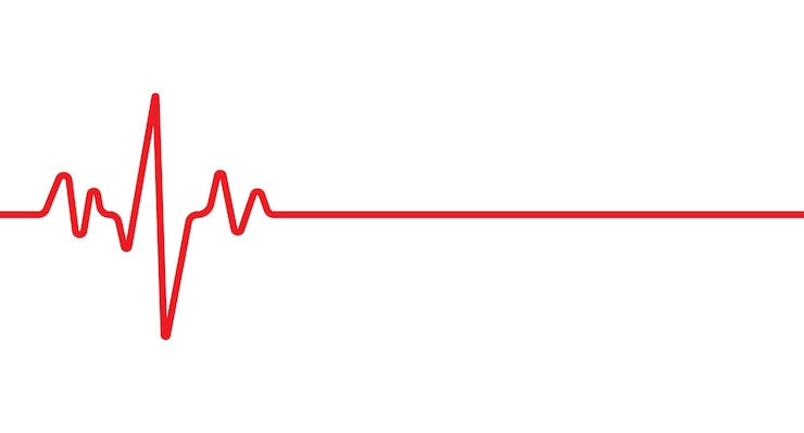 Vettore simbolo della linea di battito cardiaco dell'ecg pulsazione cardiaca