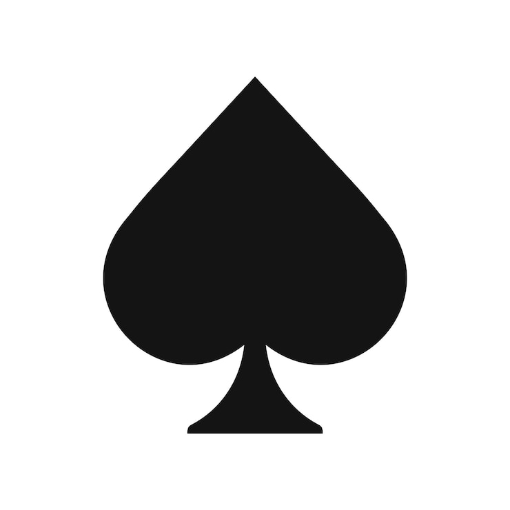 Simbolo delle carte da gioco di picche nere illustrazione vettoriale isolata