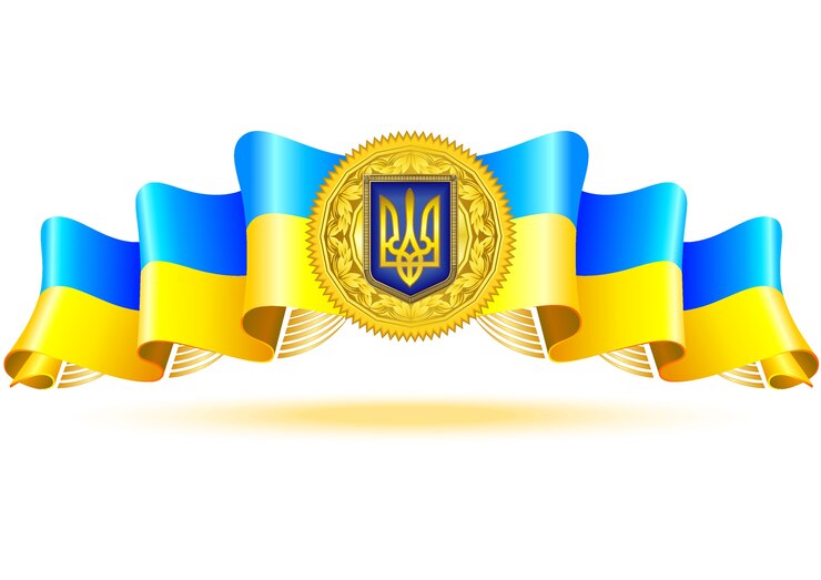 Vettore simbolo dello stato dell'ucraina nel colore blu e giallo