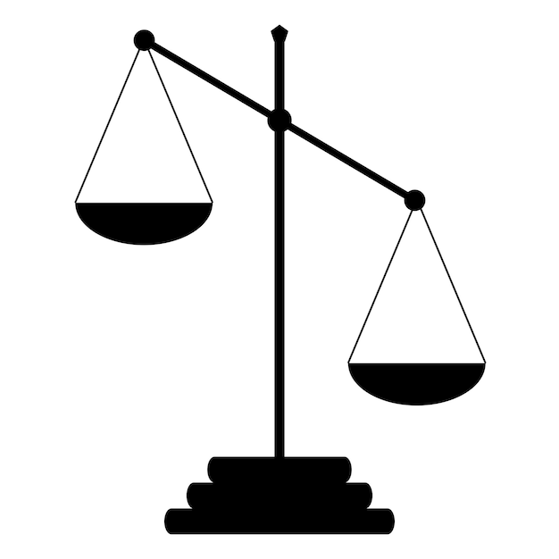 Simbolo di bilancia della giustizia.