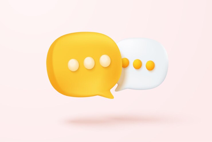 Simbolo di bolle di discorso 3D sull'icona dei social media isolata su sfondo pastello Commenti menzione del thread o segno di risposta dell'utente con i social media Vettore di icone di bolle di discorso 3d con illustrazione di rendering dell'ombra