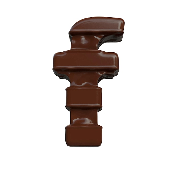 Simbolo di cioccolato 3d lettera f
