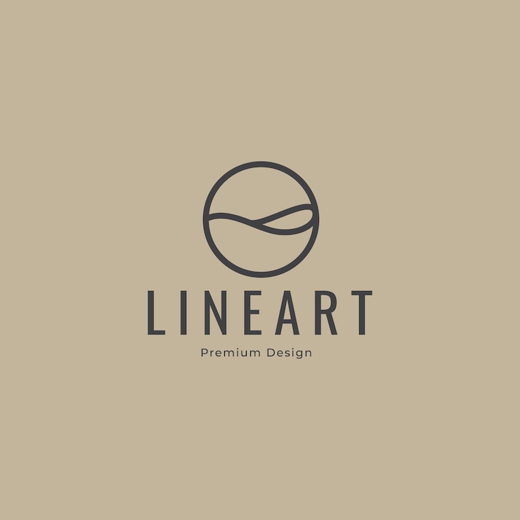 Vettore simbolo di disegno del logo della linea acqua o del deserto