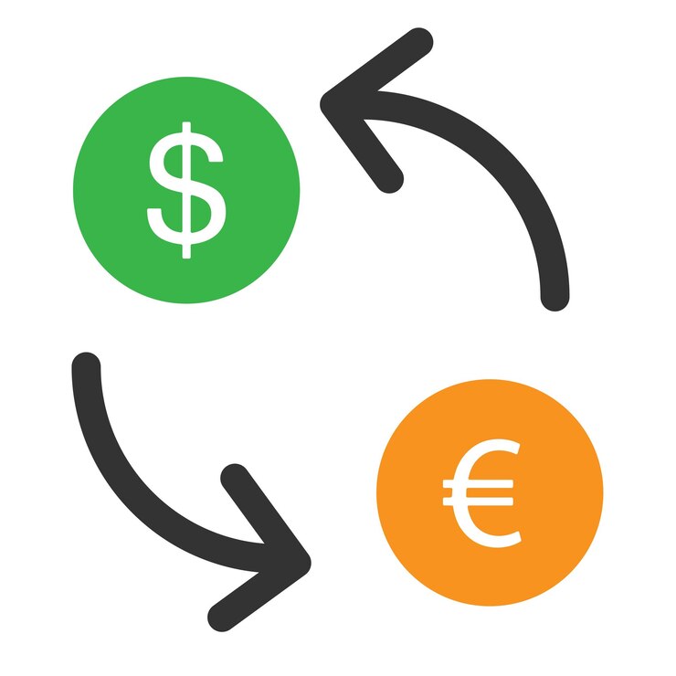 Vettore simbolo di illustrazione vettoriale dell'icona di cambio di valuta