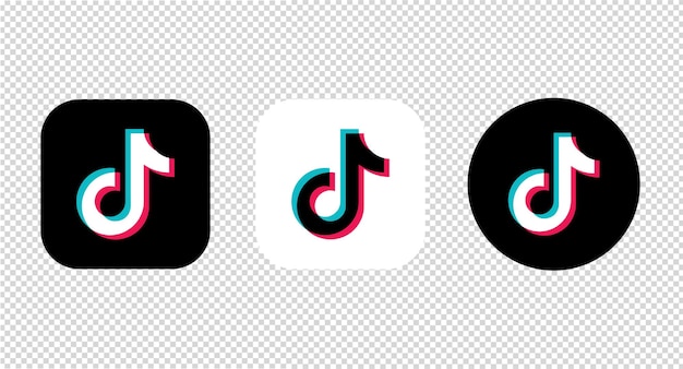 Simbolo di TikTok, icona dei social media, raccolta vettoriale del logo