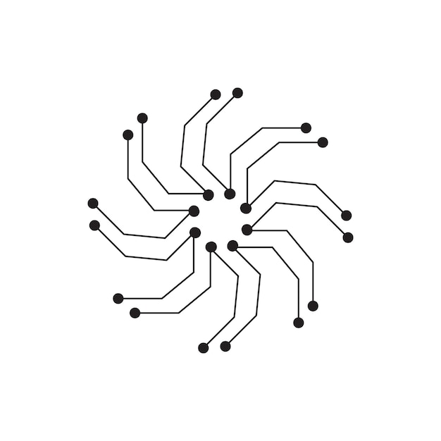 Simbolo e disegno dell'elemento vettoriale del logo del circuito