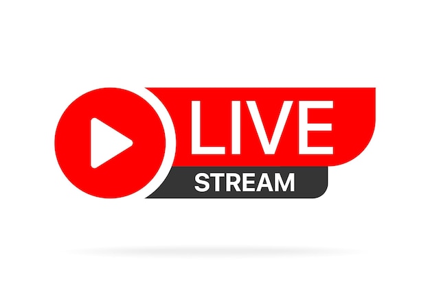 Simbolo icona streaming live icona streaming live trasmissione video, tv, notizie, film, segno pulsante mostra