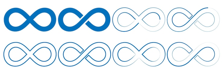 Vettore simbolo infinito ciclo infinito o icona logo infinito simbolo segno infinito