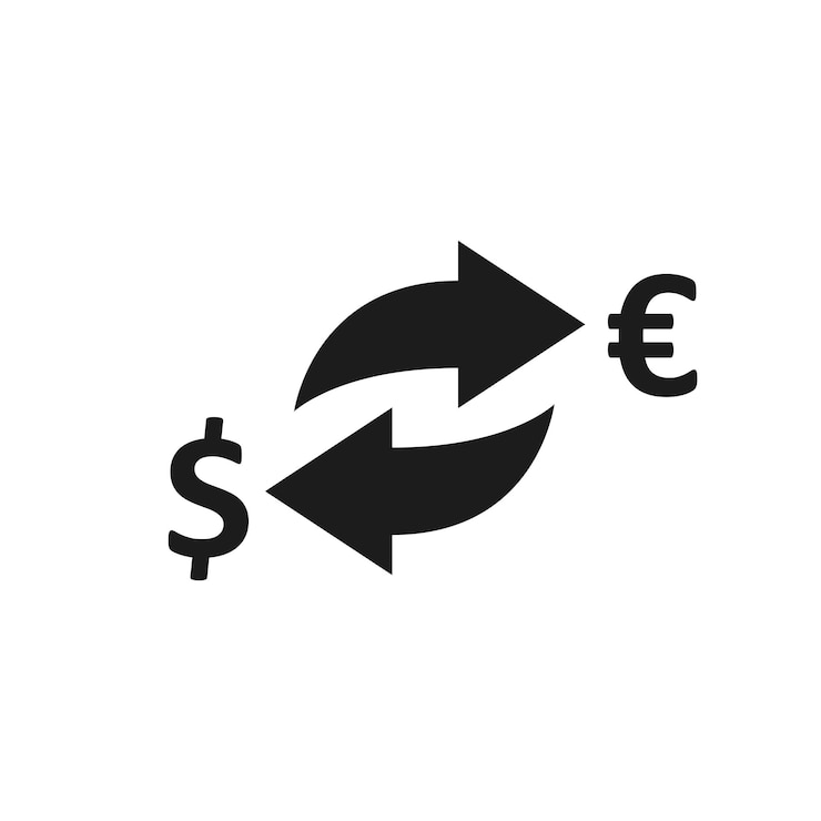 Vettore simbolo monetario dollaro e euro