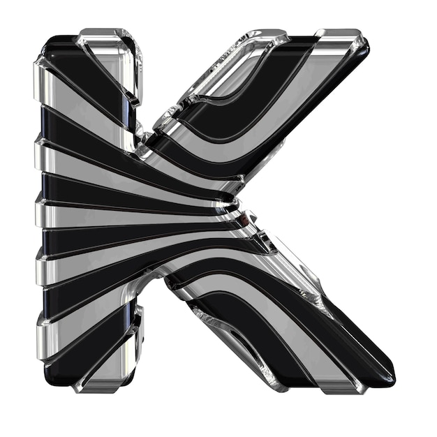 Simbolo nero con cinturini in argento lettera k