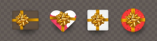 simpatica confezione regalo con collezione fiocco dorato