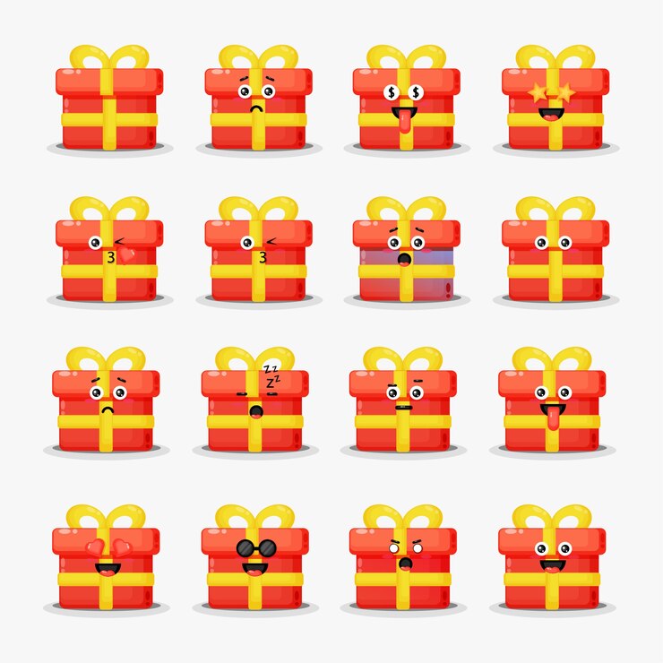 Simpatica confezione regalo con set di emoticon