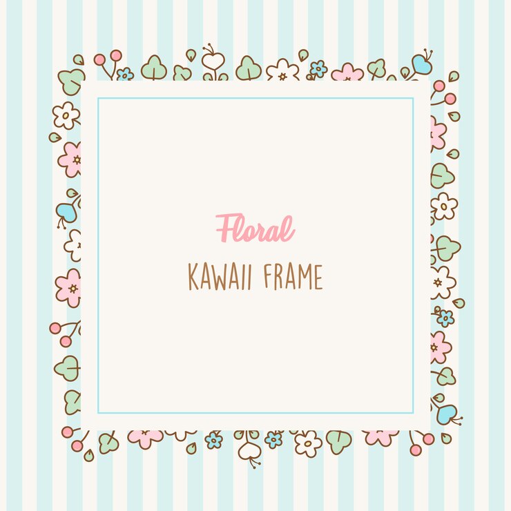 Simpatica cornice floreale kawaii