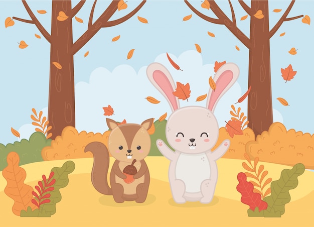 Simpatico animale nella stagione autunnale