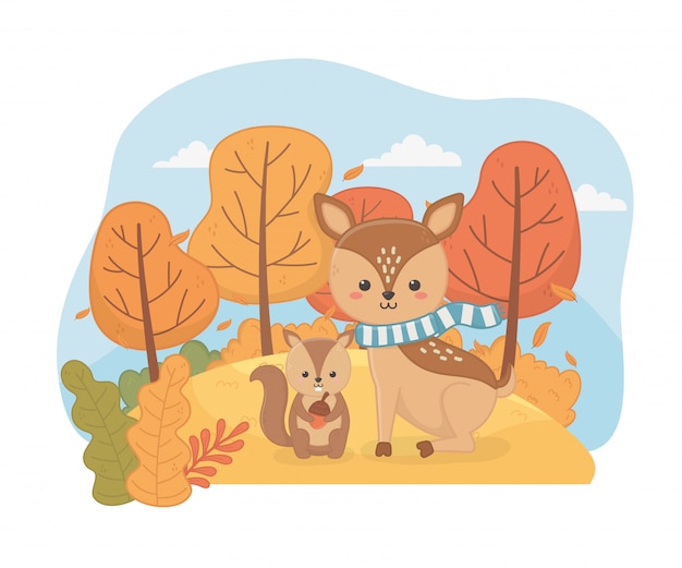 Simpatico animale nella stagione autunnale