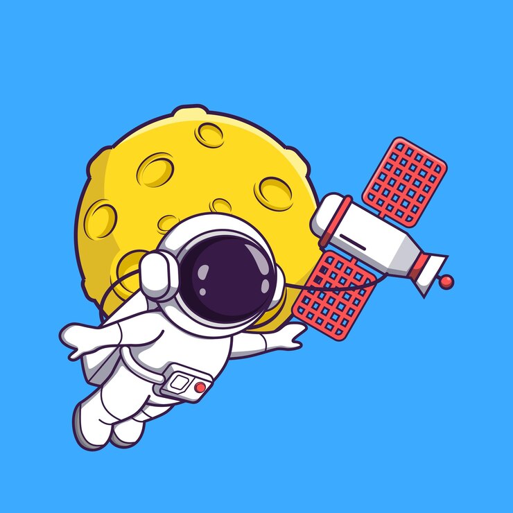 Simpatico astronauta che galleggia nello spazio