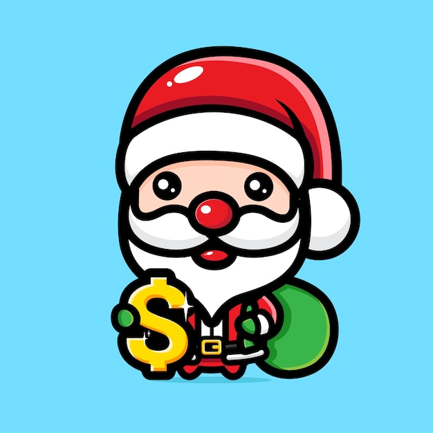 simpatico babbo natale con il simbolo del dollaro